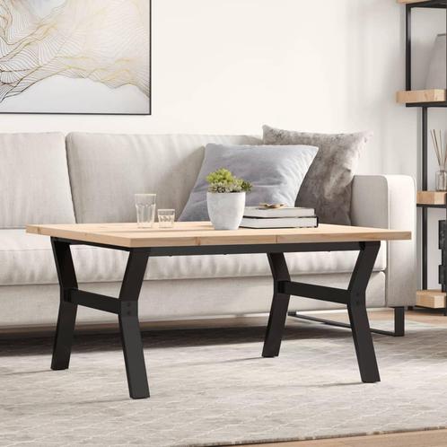 vidaXL Salontafel Y-frame 90x90x45,5 cm grenenhout en staal, Huis en Inrichting, Tafels | Eettafels, Nieuw, Verzenden