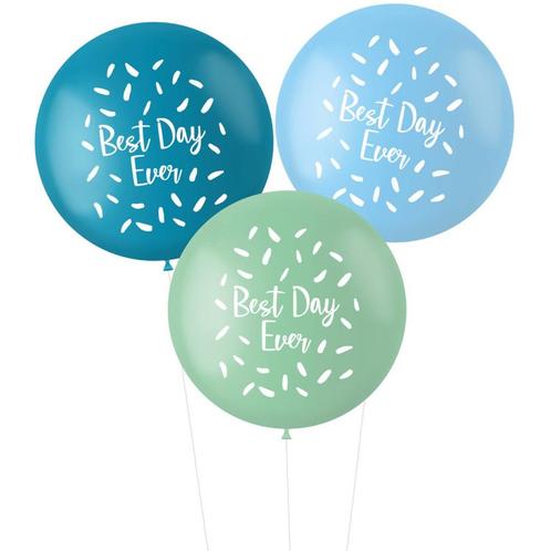Ballonnen Best Day Ever 80cm 3st, Hobby en Vrije tijd, Feestartikelen, Nieuw, Verzenden