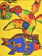 Corneille (1922-2010) - Oiseau et poisson, Antiek en Kunst