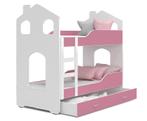 Stapelbed voor kinderen - 180x80 cm - met lade - wit roze, Kinderen en Baby's, Ophalen of Verzenden, Nieuw