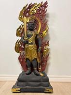 Extra-large(70cm) wooden gilded Fudo Myoo standing statue