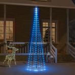 vidaXL Vlaggenmast kerstboom 310 LEDs blauw 300 cm, Verzenden, Nieuw