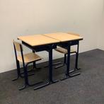 Complete school set van 45 stuks tafels + stoelen (zithoogte, Vijf, Zes of meer stoelen, Gebruikt, Hout
