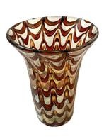 Vaas - Fenicio - Muranoglas - Donker amber met zilver, Antiek en Kunst