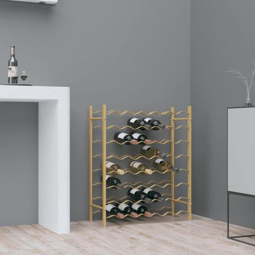 vidaXL Wijnrek voor 48 flessen metaal goudkleurig, Maison & Meubles, Accessoires pour la Maison | Porte-bouteilles, Envoi