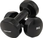 Tunturi Dumbbell set - 2 x 5,0 kg - Vinyl - Zwart - Incl., Sport en Fitness, Verzenden, Zo goed als nieuw