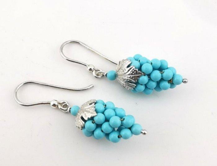 Zilver, 800 e Turchese - Oorbellen - clusteroorbellen, Collections, Minéraux & Fossiles