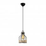 Industriële hanglamp zwart touw 17 cm | Terkio, Maison & Meubles, Lampes | Suspensions, Verzenden