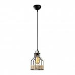 Industriële hanglamp zwart touw 17 cm | Terkio, Verzenden, Nieuw, Overige materialen, Industrieel