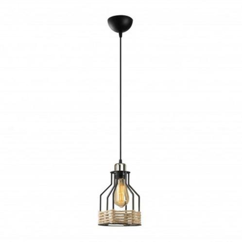 Industriële hanglamp zwart touw 17 cm | Terkio, Maison & Meubles, Lampes | Suspensions, Envoi