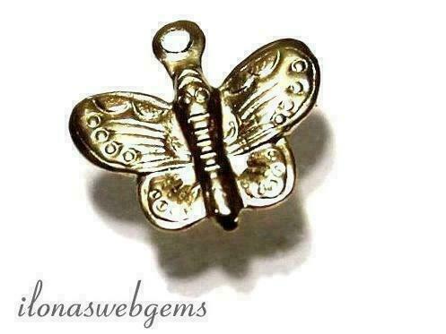 Gold filled kralen bedeltje vlinder ca. 11x10mm, Hobby & Loisirs créatifs, Fabrication de Perles & Bijoux, Envoi