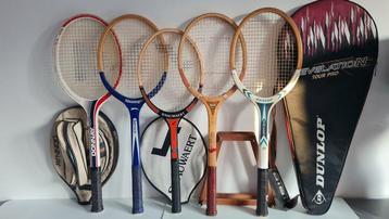 5 vintage houten tennisrackets: Donnay - Slazenger - beschikbaar voor biedingen