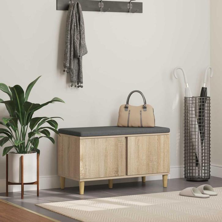 vidaXL Hallenbank Sonoma Eik 80 x 38 x 46 cm Geengineerd, Maison & Meubles, Maison & Meubles | Autre, Envoi