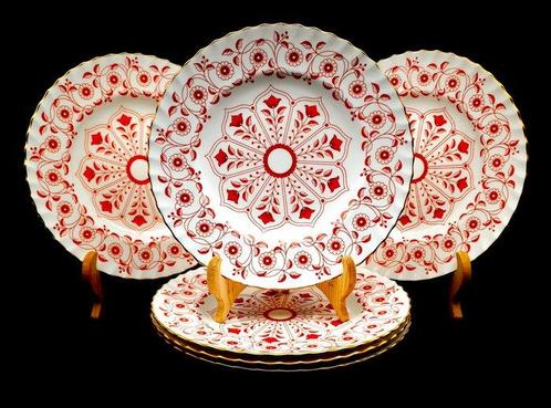 ROYAL CROWN DERBY - Service de table pour 6 (5) - ROUGEMONT,, Antiek en Kunst, Antiek | Meubels | Tafels