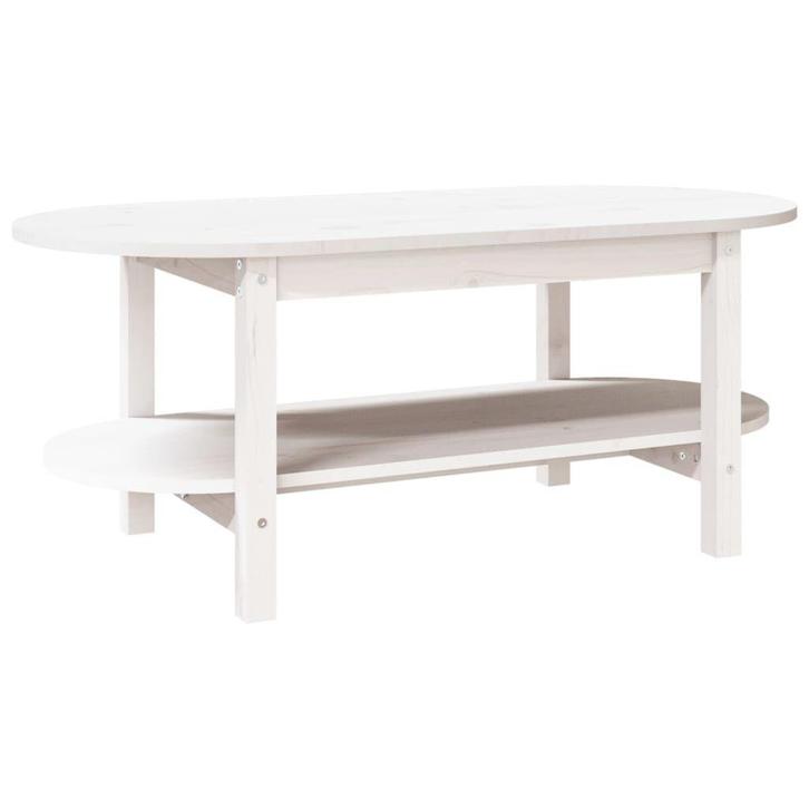 Witte Grenen Tafel 110x55 | OP = OP | 42% Voordeel, Huis en Inrichting, Tafels | Salontafels, 50 tot 100 cm, Nieuw, Grenenhout