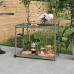 vidaXL Serveerwagen 100x45x83 cm poly rattan grijs, Huis en Inrichting, Verzenden, Nieuw