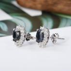 Zonder minimumprijs - Oorbellen Zilver - 1.40ct. tw. Saffier, Handtassen en Accessoires, Oorbellen, Nieuw