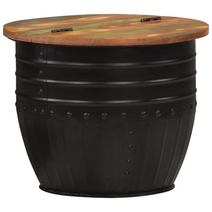 Salontafel gerecycled hout zwart | Tweede Kansje | 50x39.5cm, Huis en Inrichting, Tafels | Salontafels, Rond, Nieuw, Minder dan 50 cm