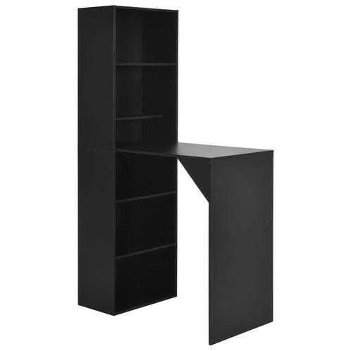 vidaXL Bartafel met kast 115x59x200 cm zwart, Huis en Inrichting, Tafels | Eettafels, Nieuw, Verzenden