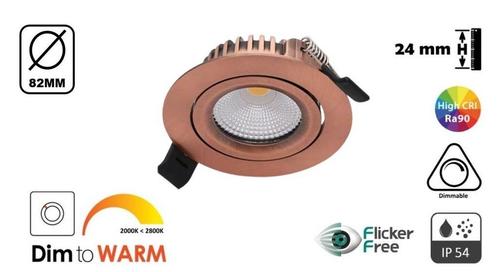 LED Inbouw Spot Koper | Dim To Warm | IP54 | Scherp in prijs, Maison & Meubles, Lampes | Spots, Envoi