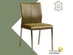 Leren eetkamerstoel Basic - Vintage Olive (olijf/groen) -, Huis en Inrichting, Stoelen, Overige kleuren, Nieuw, Leer, Ophalen of Verzenden