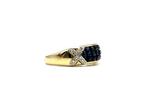 Ring - 18 karaat Geel goud - 0.70ct. tw. Saffier - Diamant, Nieuw