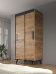 Kledingkast eiken zwart 100x62x208 schuifdeuren