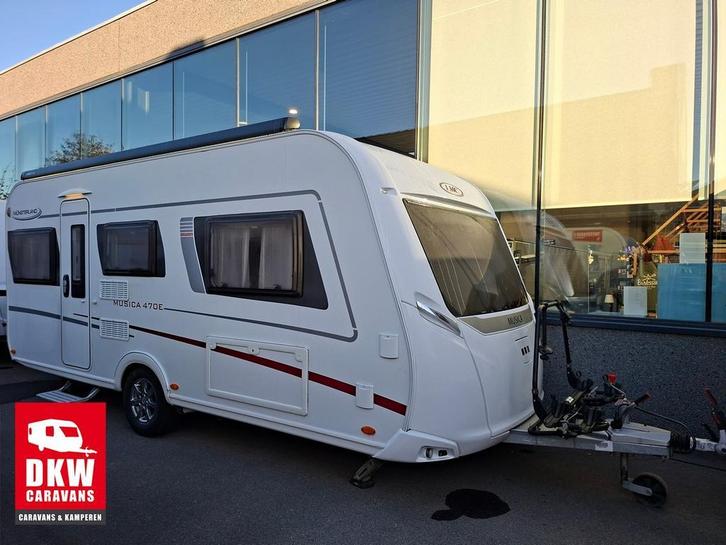 LMC Musica 470E, Caravans en Kamperen, Caravans, 1000 - 1250 kg, Fietsenrek, Kachel, Lichtmetalen velgen, Luifel, Mover, Ringverwarming