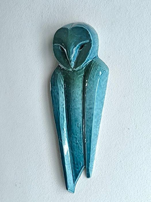 Federico Alibrio - Reliëf, Barn Owl - 30 cm - Majolica -, Antiek en Kunst, Kunst | Designobjecten