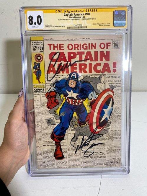 Captain America #109 - Signed by Sebastian Stan (Bucky) and, Boeken, Strips | Comics