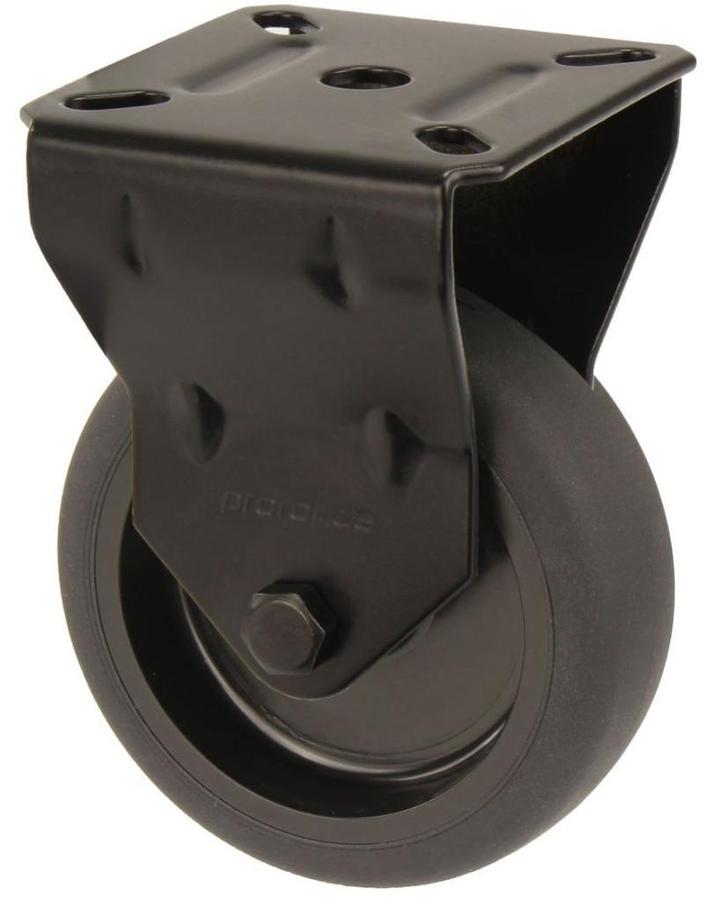 Bokwiel zwart met bevestigingsplaat 50 mm, Doe-het-zelf en Bouw, Zwenkwielen, Nieuw