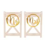 Stoelbordjes Mr & Mrs 30cm, Verzenden, Nieuw