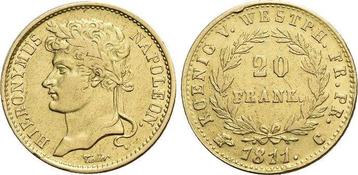 Goud-20 Franken 1811 C Westfalen-koenigreich Hieronymus N... beschikbaar voor biedingen