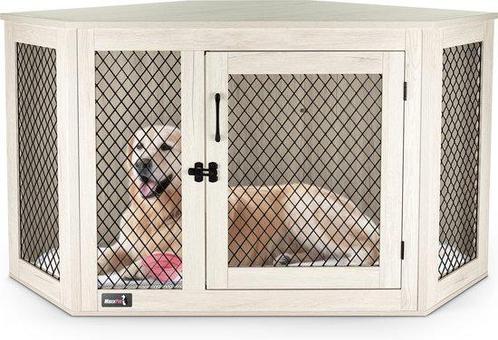 MaxxPet Houten Hondenbench - Hoekmodel, Dieren en Toebehoren, Hondenbenches, Nieuw, Ophalen of Verzenden