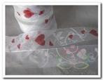 Lint organza met draad duiven harten 11 wit 40 mm rol 20 m, Hobby en Vrije tijd, Nieuw