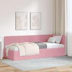 vidaXL Hoek Bed Frame met hoofdeinde Roze 80 cm x 200 cm, Verzenden