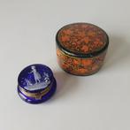 Boîte (2) - Émail, Laiton, Plaqué or, Verre - Antiquités