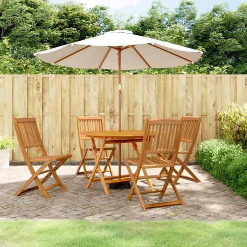 vidaXL 5-delige Eethoek massief acaciahout, Tuin en Terras, Tuinsets en Loungesets, Nieuw, Verzenden