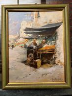 Oscar Ricciardi (1864-1935) - Mercato a Napoli, Antiquités & Art, Art | Peinture | Classique