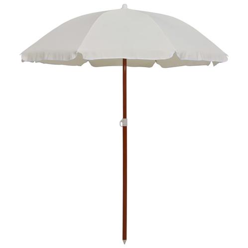 vidaXL Parasol met stalen paal 180 cm zandkleurig, Tuin en Terras, Parasols, Nieuw, Verzenden
