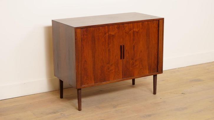 Vintage wandkast | Palissander | Audiomeubel | Schuifdeuren, Huis en Inrichting, Kasten | Wandmeubels, Ophalen of Verzenden