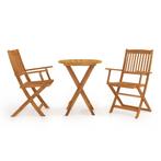 vidaXL Mobilier de bistro pliable 3 pcs Bois dacacia, Jardin & Terrasse, Verzenden, Neuf