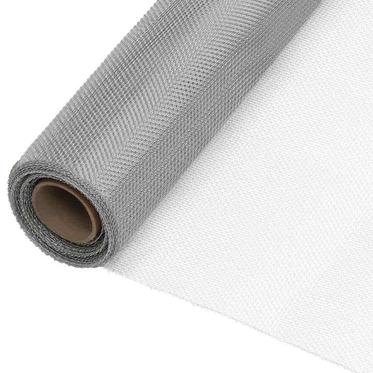 vidaXL Gaas 112x2000 cm roestvrij staal zilverkleurig, Tuin en Terras, Tuinhekken en Hekwerk, Nieuw, Verzenden
