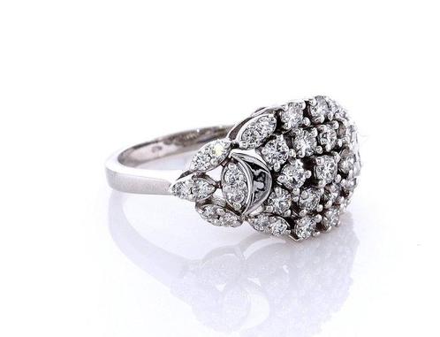 Ring - 14 karaat Witgoud - 1.02ct. tw. Diamant (Natuurlijk), Handtassen en Accessoires, Ringen