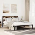 vidaXL Bedframe zonder matras metaal gerookt eikenkleurig, Huis en Inrichting, Slaapkamer | Bedden, Verzenden, Nieuw