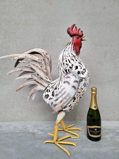 sculptuur, A large rooster - 70 cm - IJzer, Metaal, Antiek en Kunst, Curiosa en Brocante