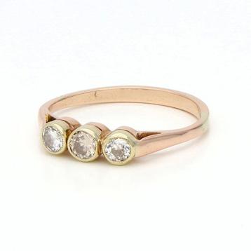 Bague - 14 carats Or jaune, Or rose - 0.36ct. tw. Diamant, Bijoux, Sacs & Beauté