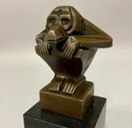 sculptuur, Art Deco Aap - 13 cm - Brons, Antiek en Kunst