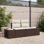vidaXL Tuin Sofa met kussen Bruin 123 x 62 x 69cm poly, Verzenden, Nieuw
