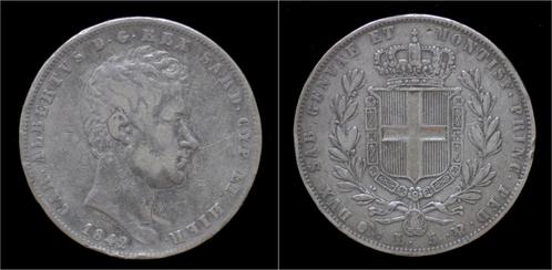Italy Carlo Alberto 5 lire 1842 zilver, Postzegels en Munten, Munten en Bankbiljetten | Toebehoren, Verzenden